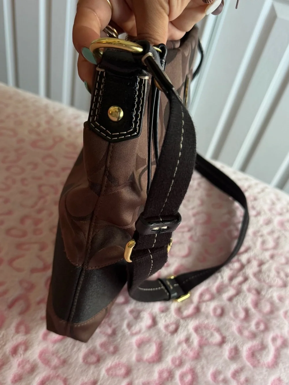 Coach Signature C Vintage Crossbody  1941 Shoulder Bag Brown Canvas